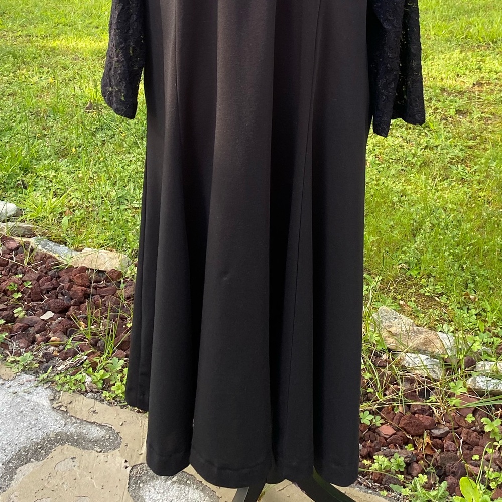 Roaman's Women's Vintage Black Maxi Dress With Lace Size B6 Equal to 3X - Picture 6 of 14